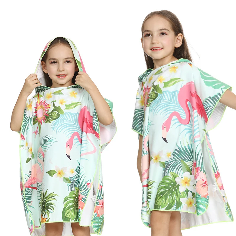 Детские быстросохнущие пляжные полотенца с капюшоном и единорогом для мальчиков