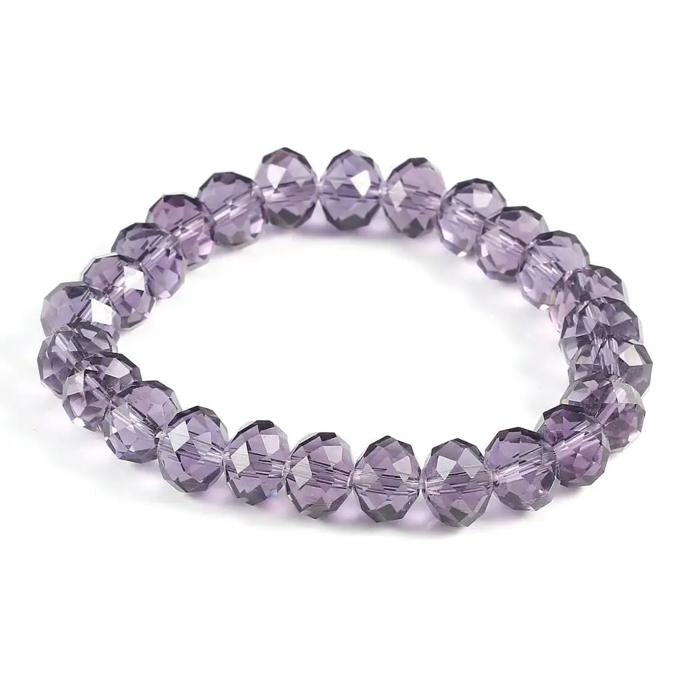 Fashion Colorful 8x10mm Glass Crystal Beaded Bracelets Rope Distance Bracelet Handmade Wrap For women &amp Girls | Украшения и