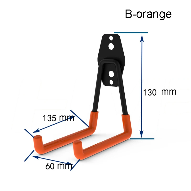 B-Orange 1 шт. сверхпрочные настенные крючки для гаражного хранения, кухонный органайзер, настенная вешалка, подвесной зажим, держатель для хранения, садовый инструмент, 5 типов, 25 - Цвет: B-Orange