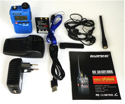 Baofeng двухстороннее радио UV-3R двухдиапазонный fm-передатчик UV3R рация портативная CB радио мини-радиоприемник беспроводной домофон - Цвет: Blue without Box