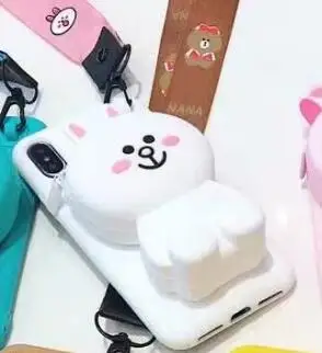 Белый ORYKSZ 3D мультфильм Тоторо кошелек ручной чехол для телефона для iPhone 11 Pro Max 6 6s 7 8 Plus X XR XS Max силиконовый чехол Fundas - Цвет: Белый