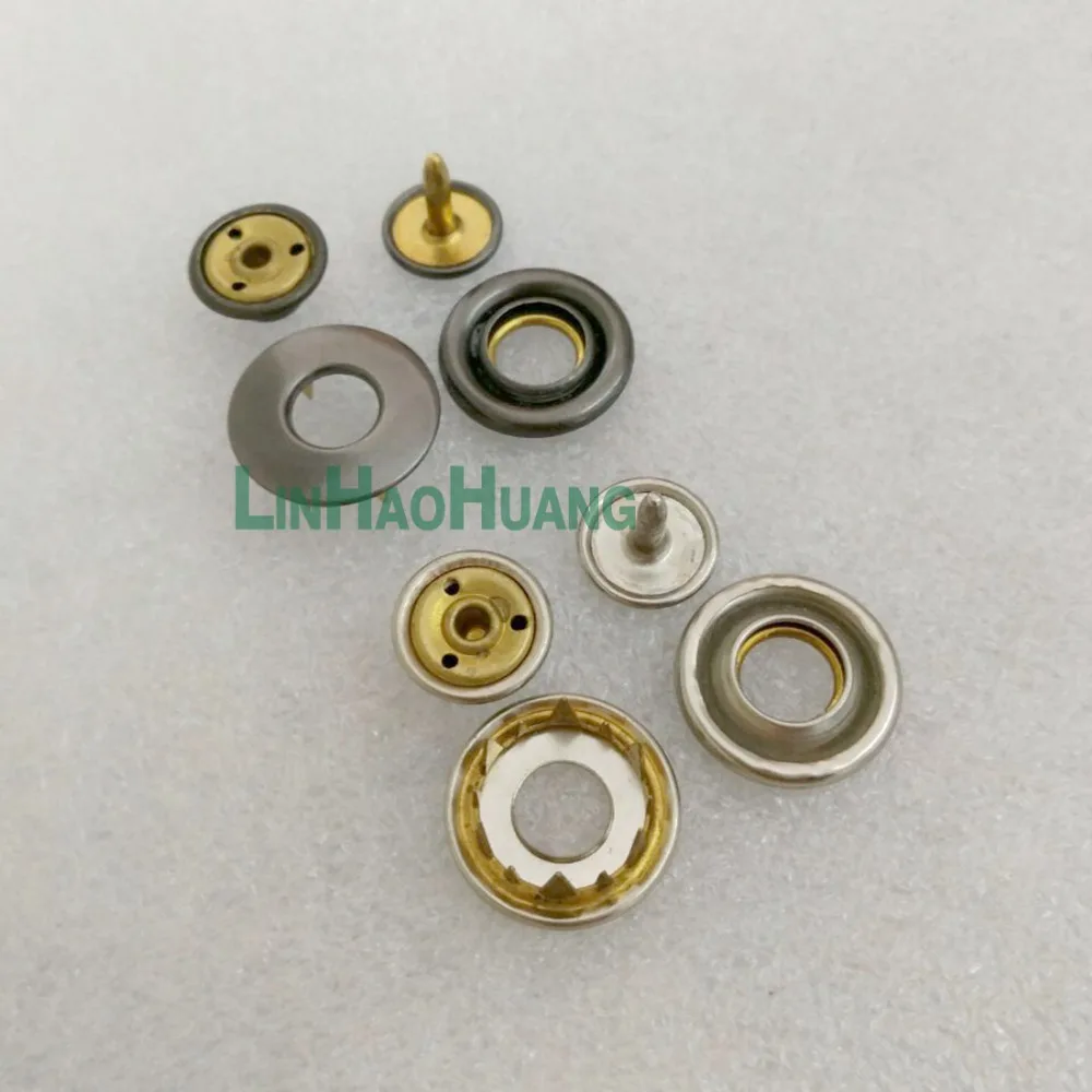 Оптовая продажа 50 компл./Лот металлические латунные Пружинные кнопки 4 части