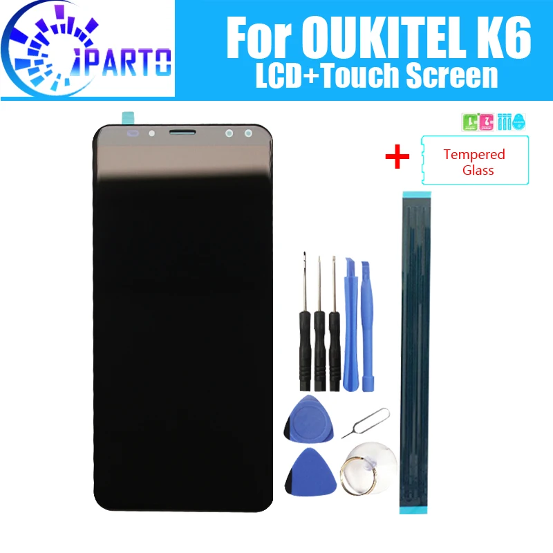 ЖК дисплей OUKITEL K6 5 99 дюйма + сенсорный экран 100% оригинал протестированный