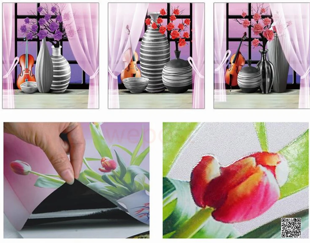 1 комплект 3D Съемная ваза наклейки цветок для стен пейзаж ПВХ Наклейка на стену