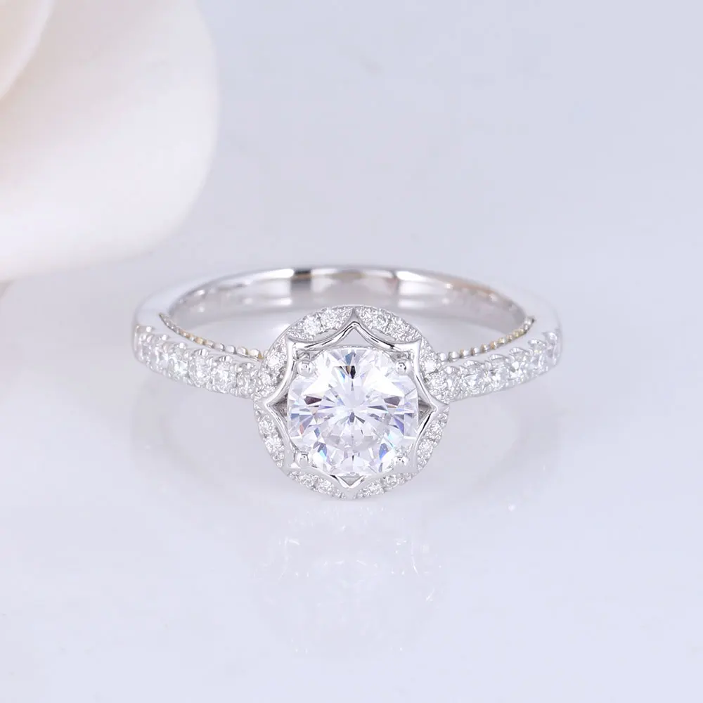 Помолвочные кольца Transgems 14K 585 белое и желтое золото 1ct 6X6mm F цветные Восьмиугольные