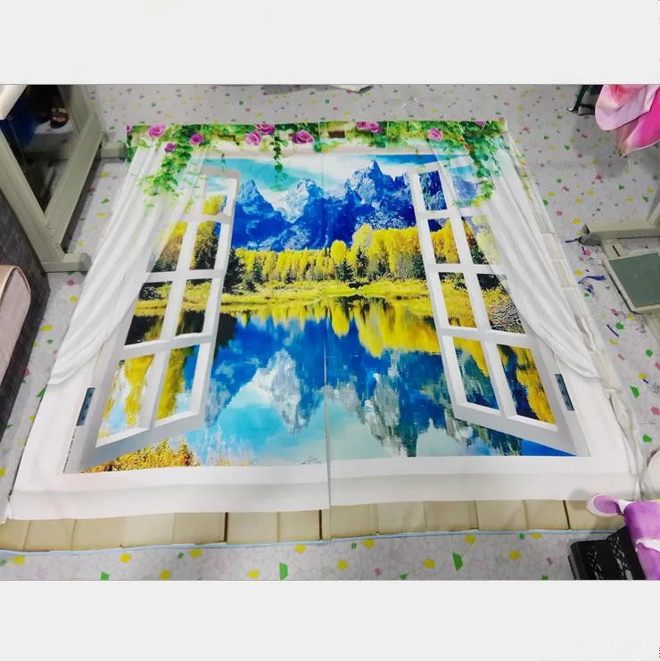 

Superior Quality 3D Printing Sunshade Window Curtain for Office Bedroom Living Room Drapes Three-dimensional Scenery Cortians