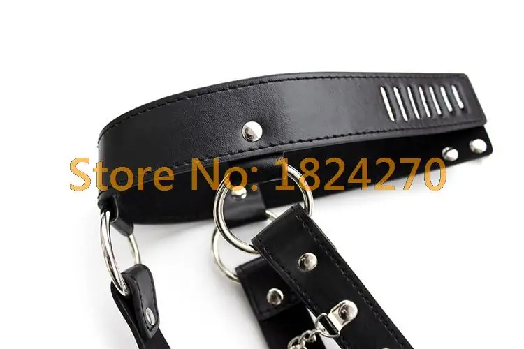 Женское нижнее белье из искусственной кожи с металлической цепочкой и открытой