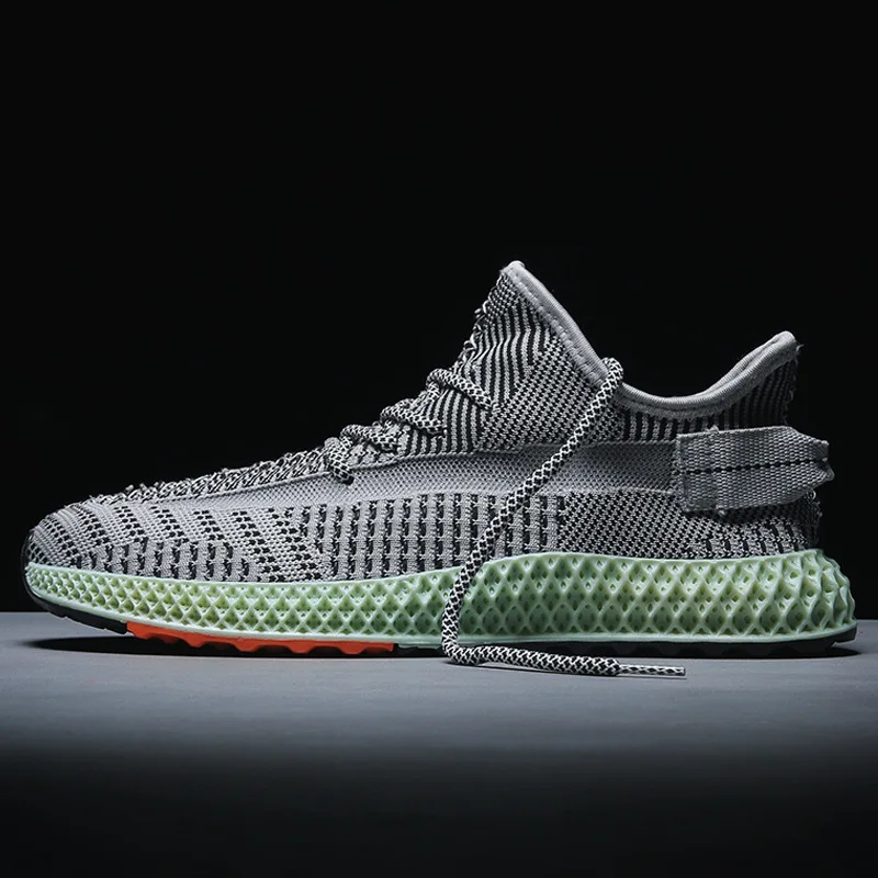 INS Fly Weave Sneakers Kanye 350 West Spring Summer Fashion Lighted Breathable Men Casual Shoes Jogging Tenis Masculino Sneaker | Обувь