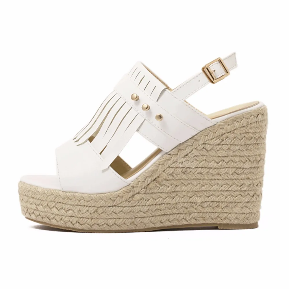 Босоножки женские однотонные на танкетке Размер 35|wedge sandals|womens wedge sandalsfish mouth |
