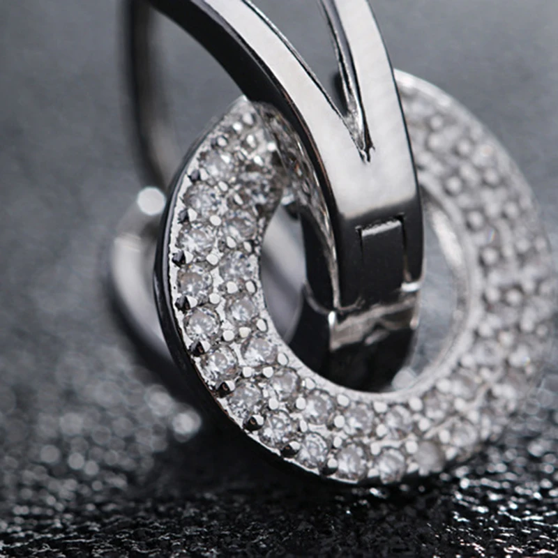 

YAOLOGE 925 Sterling Silver Round High Quality Earrings Retro Simple CZ Zircon Fashion Ladies Jewelry Earrings Gift