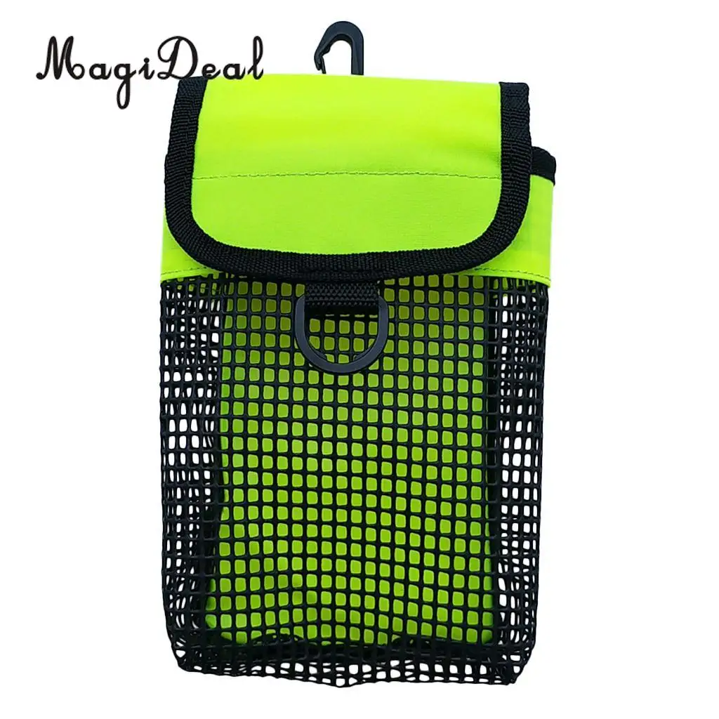 Fluo Yellow MagiDeal подводная катушка для дайвинга Болтовая защёлка& SMB маркер безопасности буй сетка сумка для снаряжения пластиковый воздушный змей сумка для переноски аксессуары для дайвинга - Цвет: Fluo Yellow
