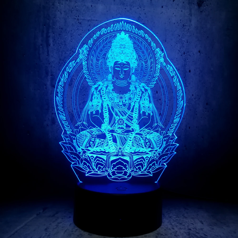Распродажа Новинка Будда Usb 3d ночник атмосферные светодиодные лампы Luminaria Nights Lamp