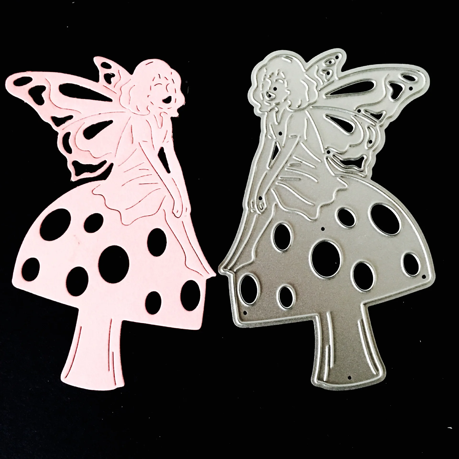 YLCD262 металлические Вырубные штампы в виде гриба ангела для скрапбукинга