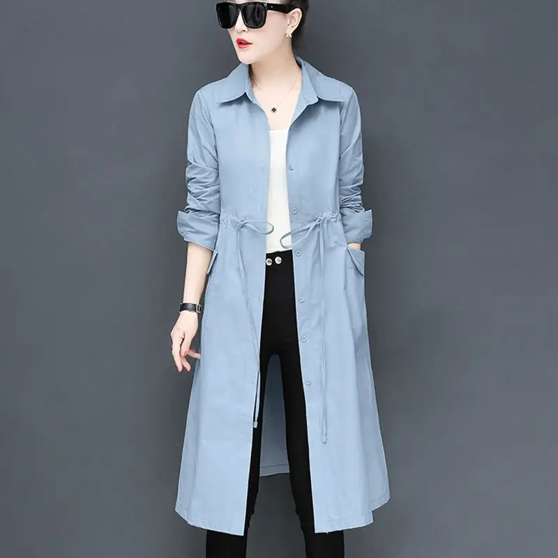 Women Trench Coat 2019 New Style Fashion Mid-long Solid color Windbreaker Spring Autumn Casual Loose Female NZYD181A | Женская одежда