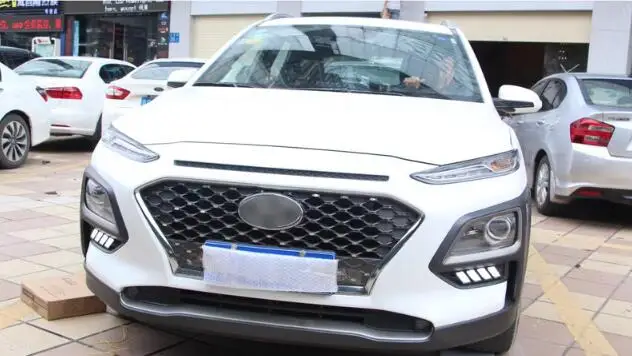 DRL для hyundai ENCINO Kona водонепроницаемый 12 В светодиодный автомобиль DRL дневные ходовые огни противотуманная фара крышка с реле сигнала поворота