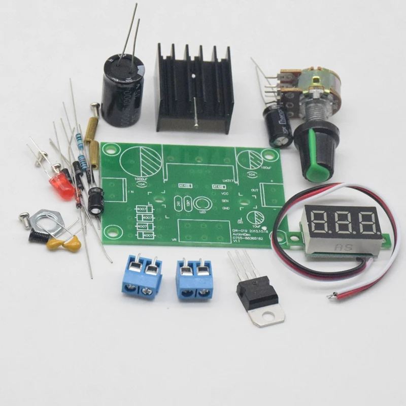 Новый Diy комплект Электрический Lm317 регулируемый регулятор напряжения