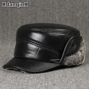 Image for XdanqinX Genuine Leather Men's Winter Hats Plus Ve 