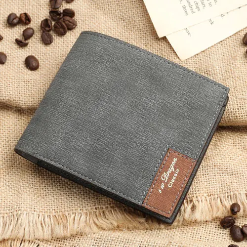 051 gray Мужской кошелек YOJESSY, сумочка для денег, модный мужской кошелек из мягкой искусственной кожи, держатель для карт, карман для монет, тонкий кошелек, мужской кошелек - Цвет: 051 gray