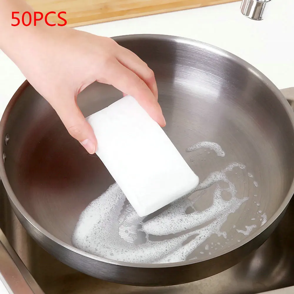

50 pcs/lot melamine sponge Magic Sponge Eraser Melamine Cleaner for Kitchen Office Bathroom Cleaning nano spoonge 10x6x2cm