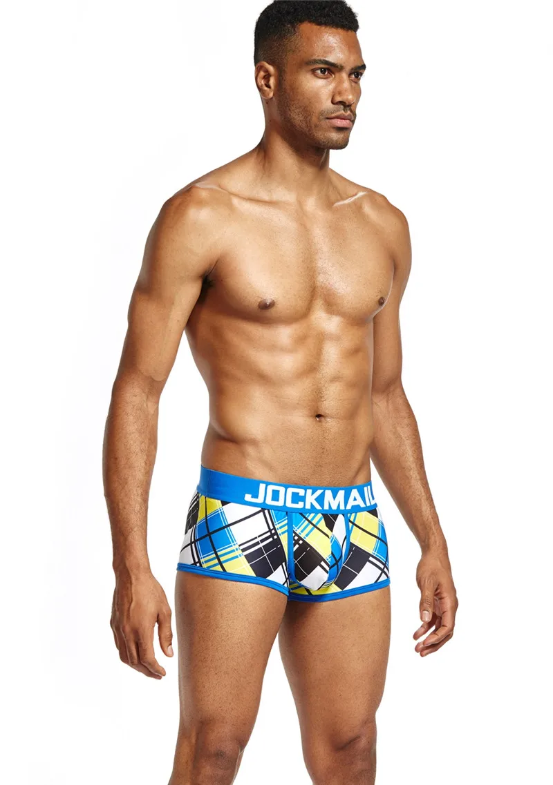 Бренд jockmail мужские трусы боксеры шорты классические клетчатые сексуальные трусы мужские трусы-боксеры marca cuecas пестрые трусы нижнее белье