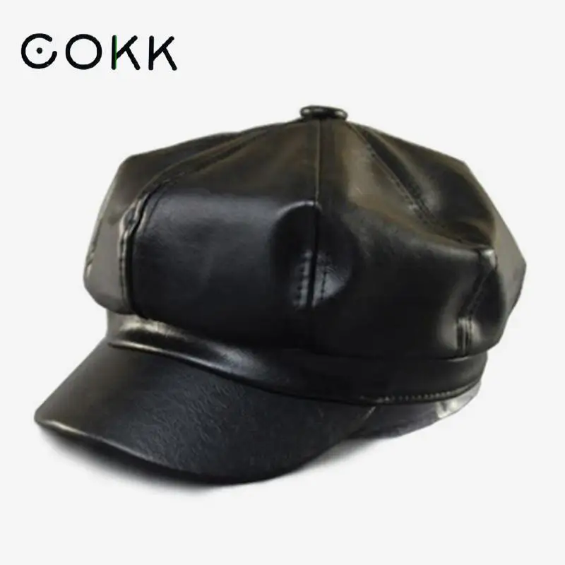 Берет COKK из искусственной кожи зимняя шапка для мужчин и женщин берет художника