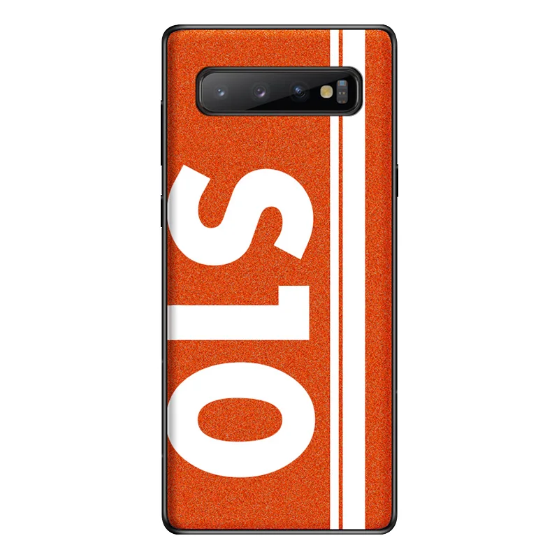 S10-Orange Для samsung S10 чехол, оригинальная Спортивная уличная культура, кожа, мягкий край, защитный чехол для samsung Galaxy S10 Plus S10e S10 5G чехол - Цвет: S10-Orange