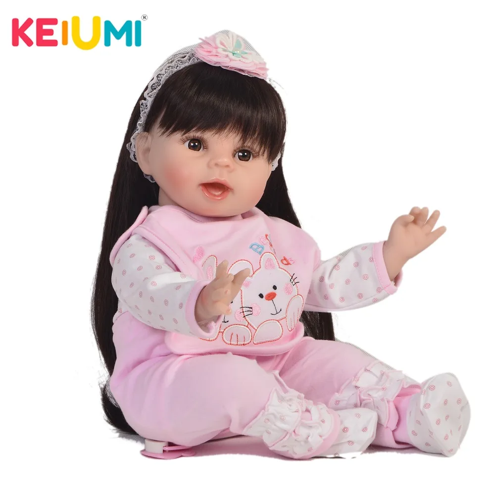 KEIUMI 55 см реалистичные силиконовые куклы принцессы для новорожденных девочек 2018
