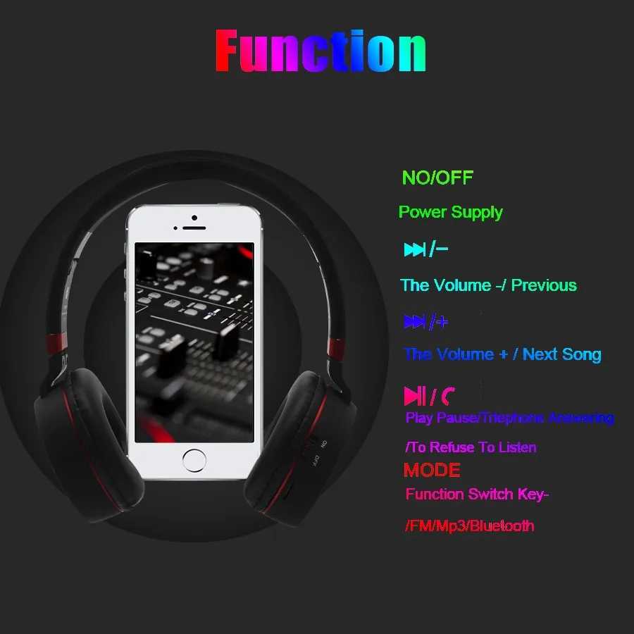 Беспроводные Bluetooth наушники PINZHENG ST10 игровые с микрофоном/TF картой гарнитура для