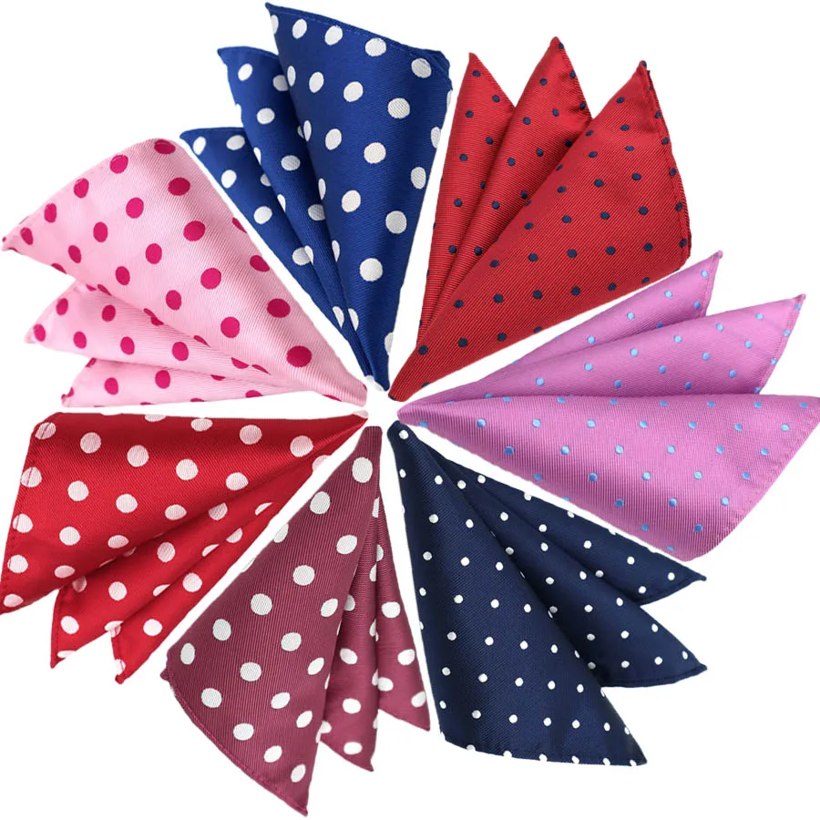 

Mens Pocket Square Fashion 25CM Handkerchief Polka Dot Hanky Men Suit Chest Towel Accessories For Business Wedding Party Gift