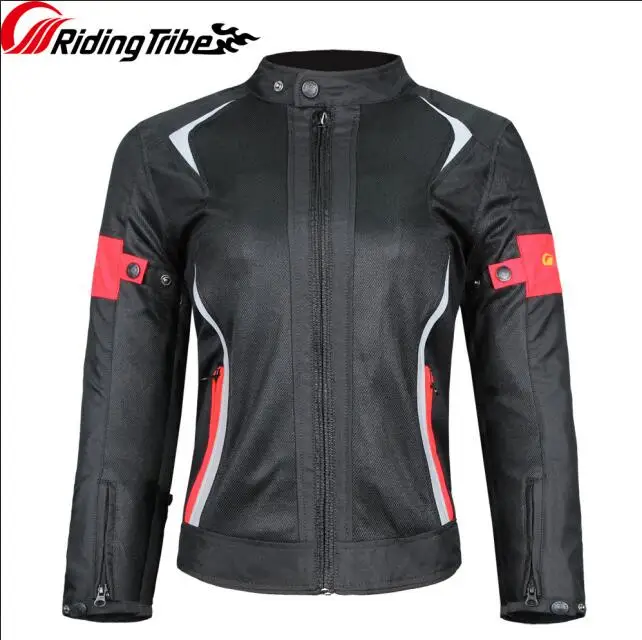 Red - Jacket Для верховой езды на племя, мотоциклетная Женская куртка, брюки, костюм, летняя водонепроницаемая одежда для мотогонок, светоотражающая Защитная броня, JK-52 - Цвет: Red - Jacket