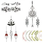 Водостойкие татуировки наклейки для женщин черный кулон Лотос Будда браслет временная татуировка девушка тело грудь искусство поддельные татуировки ручная наклейка