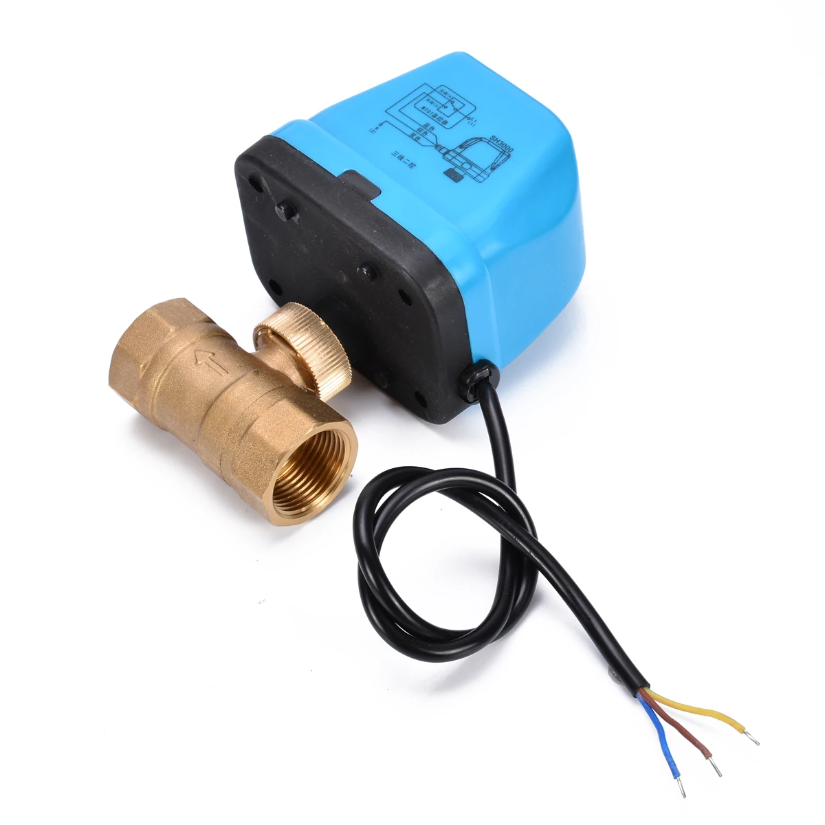 Электрический шаровой кран из латуни G3/" DN20 3/4 дюймов 2 Way 220V Управление механизированные шаровые краны привод с светодиодный светильник Mayitr