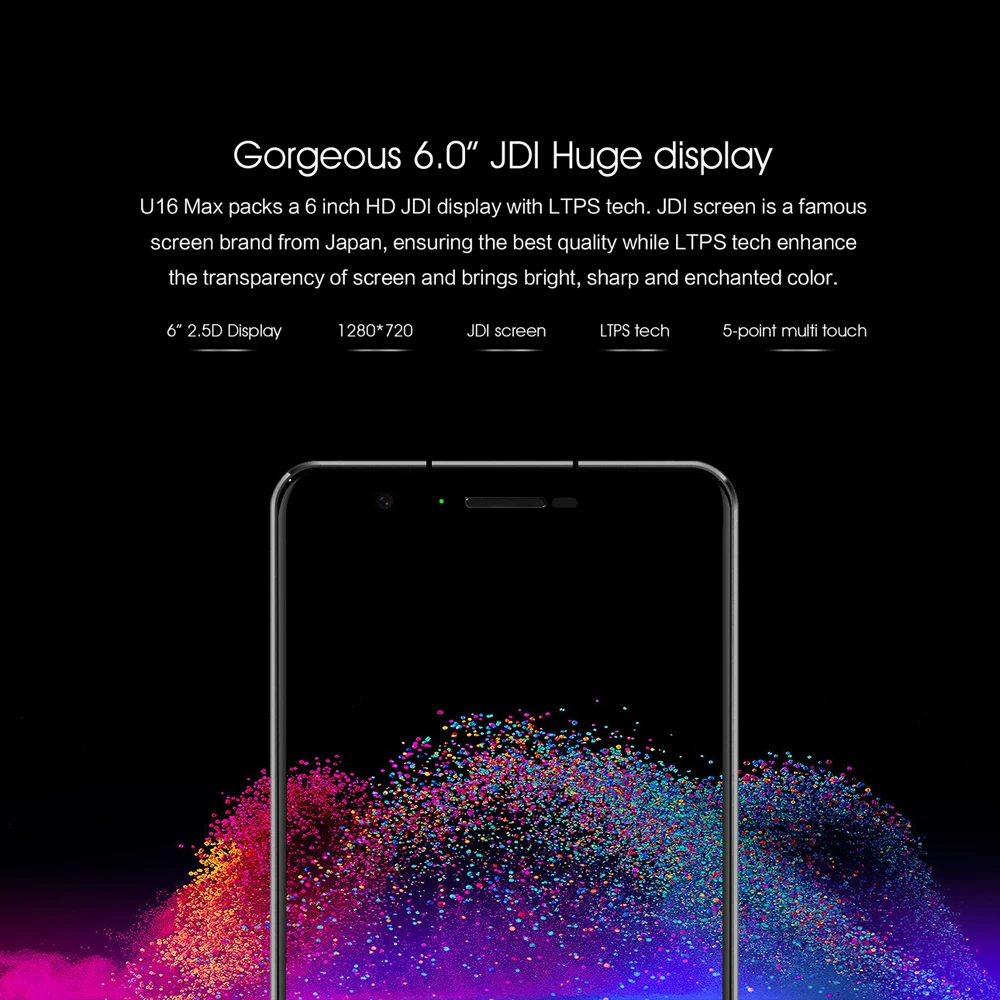 Oukitel U16 max 4 г LTE смартфон MTK6753 Octa Core 6.0 дюйм(ов) сотовый телефон Android 7.0 3 ГБ + 32 13MP