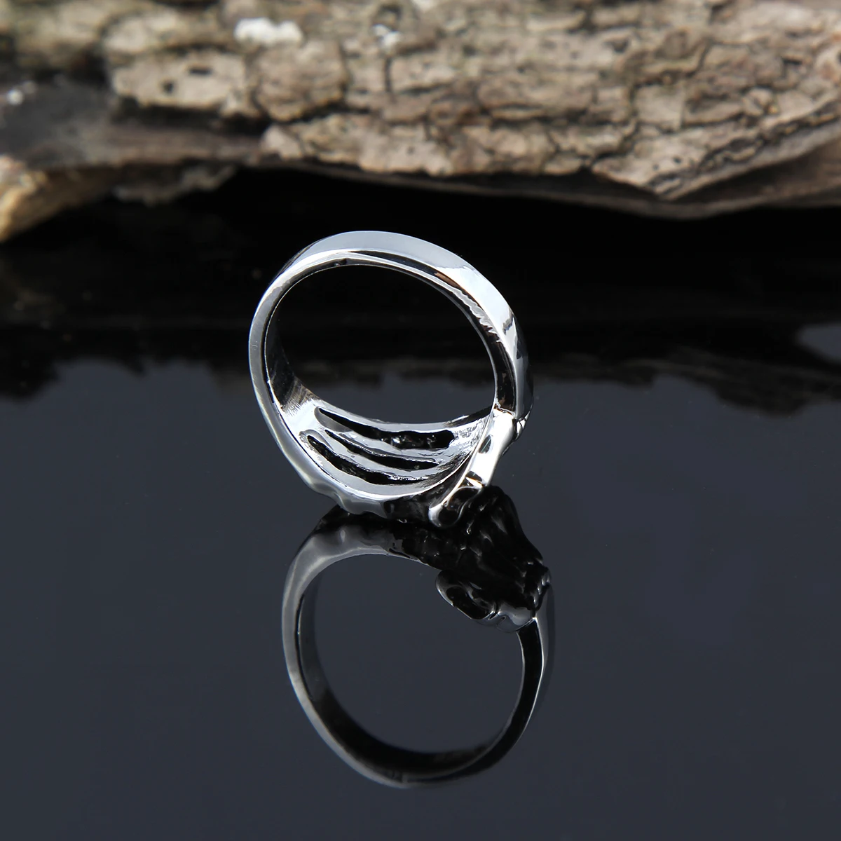 Покерное модное кольцо Черная пятница хип хоп Рок Серебряный панк череп большие