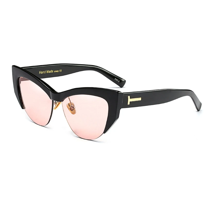 Модные Цветной объектив Винтаж Треугольники полукадра Sunglasseses для Для мужчин