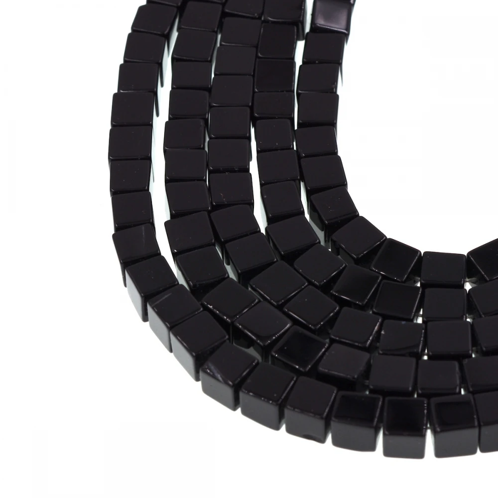 8 мм натуральный черный оникс бусины агата кубик полная нить для изготовления