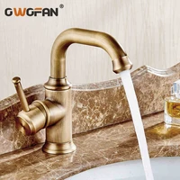 basin faucet bathroom waterfall hot and cold water mixer tap antique brass deck mounted bathroom sink taps lt 1014