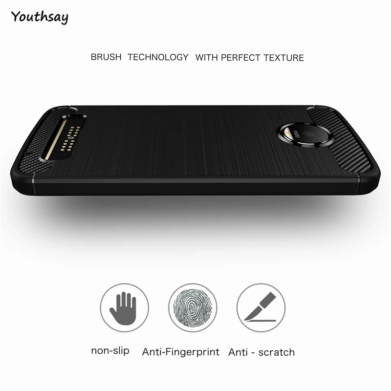 Чехол Youthsay для Motorola Moto Z Play мягкий чехол из углеродного волокна телефона Play| |