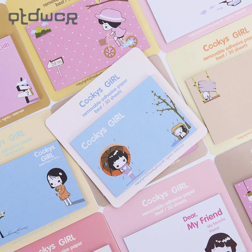 Kawaii Девушка серии блокноты наклейки липкие заметки записная бумага Блокнот план