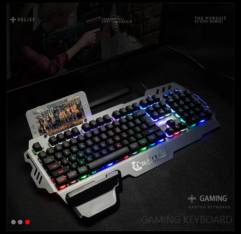PK-900 RGB с подсветкой Проводная игровая клавиатура прозрачный переключатель Механическая-аналогичная Эргономическая клавиатура для ПК