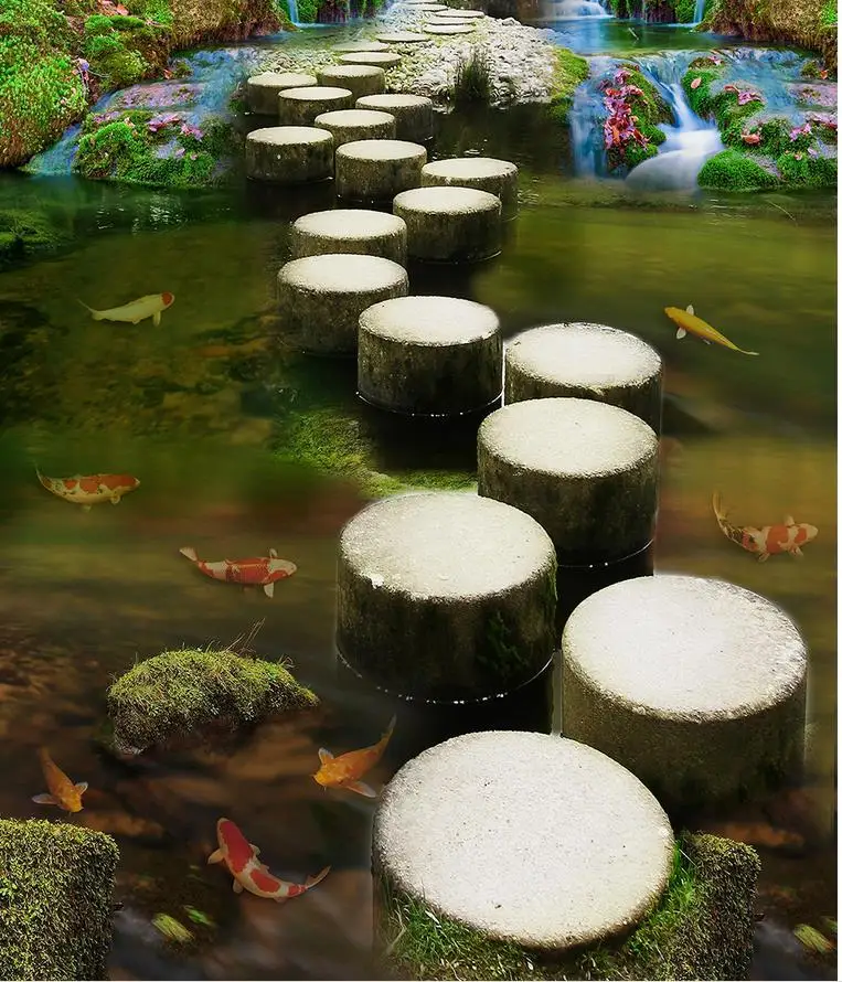 3d напольные обои с рисунком ПВХ Самоклеящиеся изображением заводского края