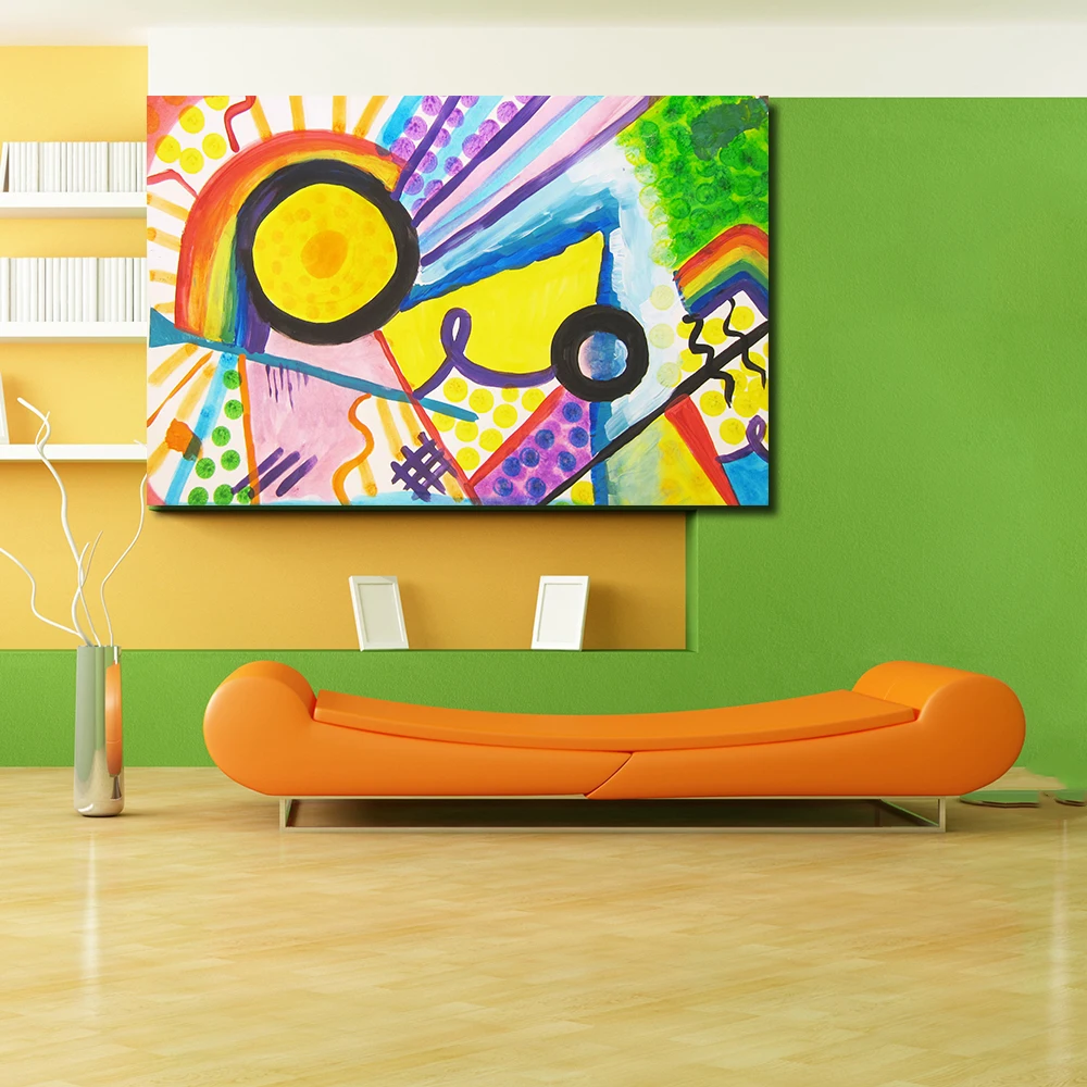 

Colorful Abstract Wall Art Pictures For Living Room Bedroom Home Decor Canvas Art Oil Painting Wassily Kandinsky