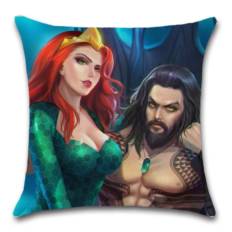 Чехол для подушки с комиксным принтом супергероев Aquaman украшение дома магазина