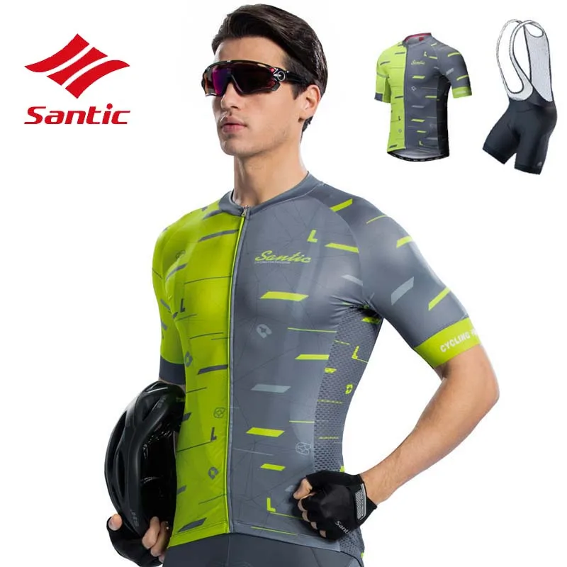 Santic Мужская 4D губчатая мягкая профессиональная гоночная велосипедная одежда для