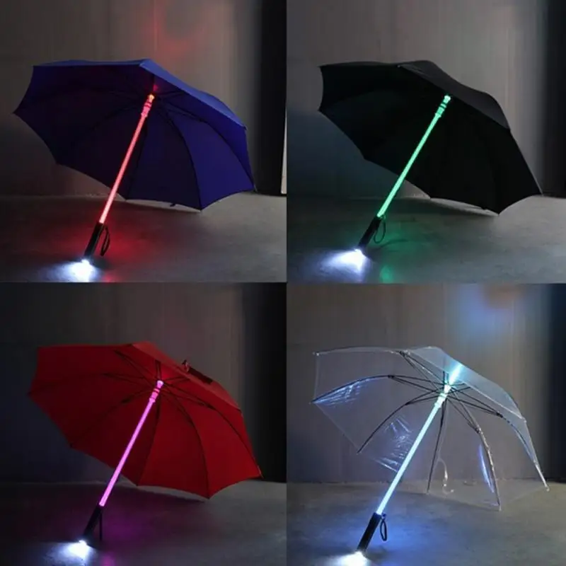 7 Color LED Lightsaber Light Up Umbrella Laser sword up Golf Umbrellas Changing On the Shaft/Built in Torch JJ-FKYS4- | Дом и сад