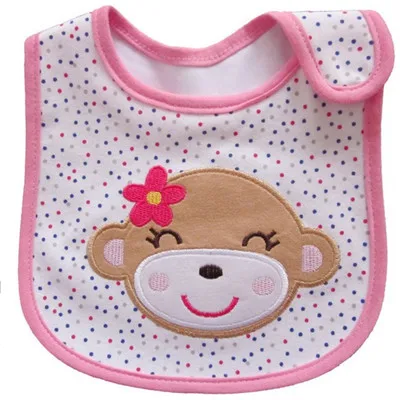 Pink Monkey Хлопок водонепроницаемый детский нагрудник малыша младенческой слюнявчик полотенце фартук слюнявчик одежда для кормления новорожденных мультфильм аксессуары - Цвет: Pink Monkey