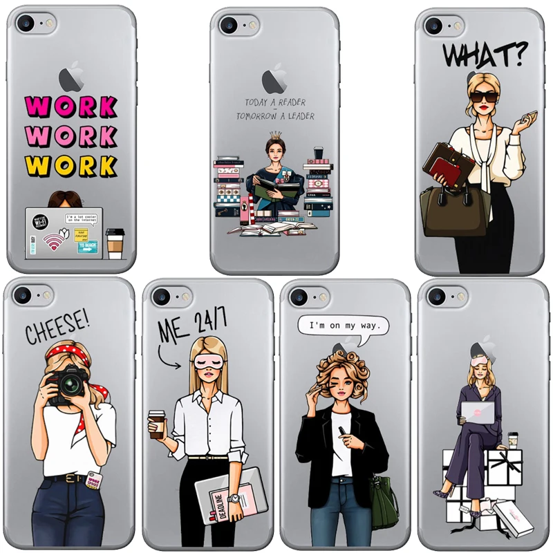 Модный жесткий матовый прозрачный чехол для девушек и руководителей iPhone 11 11Pro