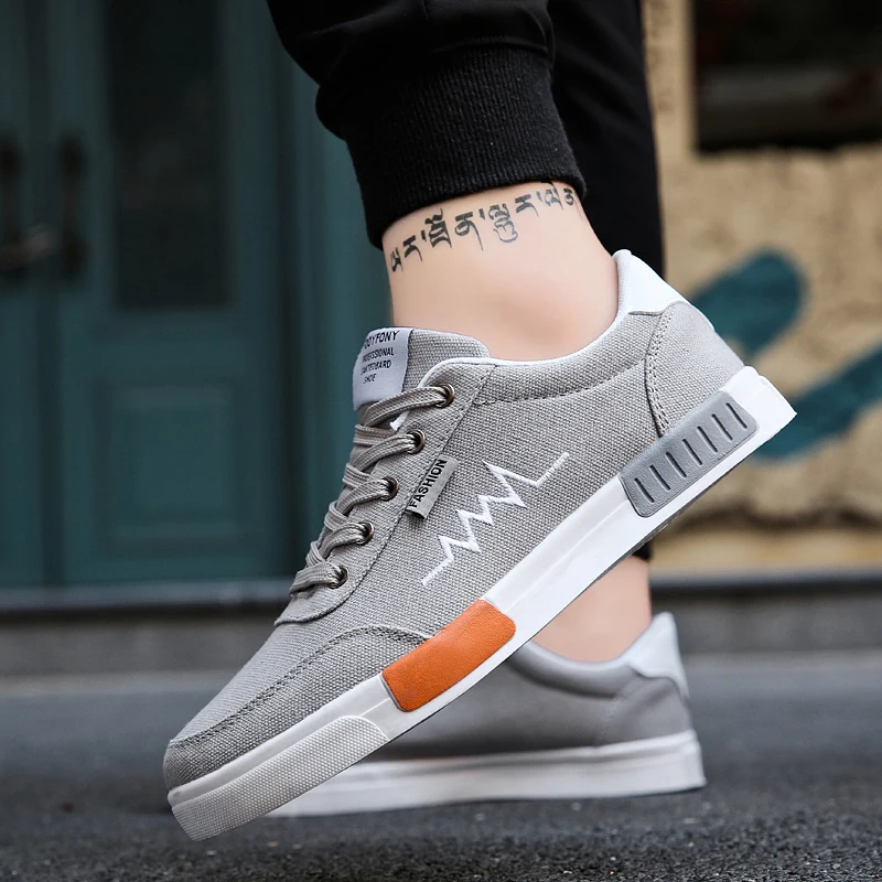 TRAANO 2019 New Spring Summer Canvas Shoes Men Sneakers Low top Black Casual Male Brand Fashion CC-211 | Обувь