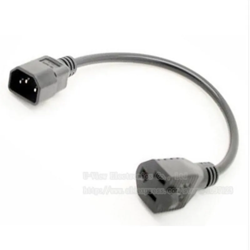 IEC320 C14 штекер для Nema 5-15R Женский удлинитель питания шнур C14 для US 5-15R адаптер PDU UPS кабель Шнур 0,3 м/1 фут CE
