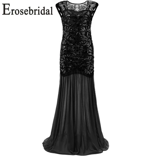Erosebridal шифоновое, платье-Русалка длинное вечернее платье реальное изображение формальные женская одежда для вечеринки 6 цветов 48 часов с момента доставки - Цвет: Черный